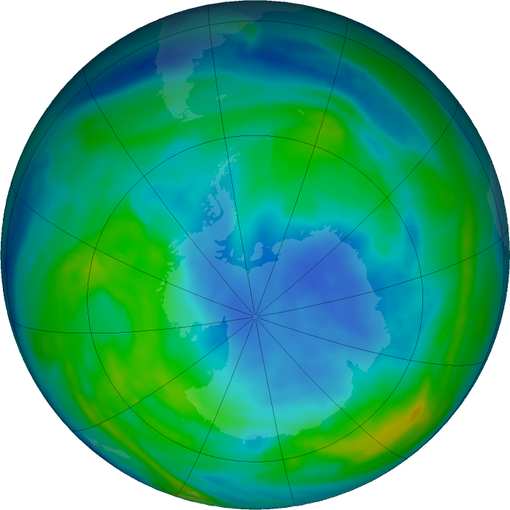Antarctic ozone map for 11 May 2018